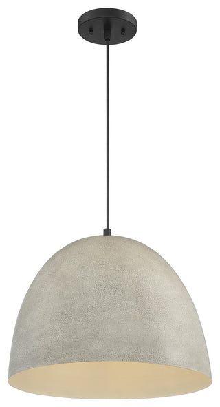 1-Light Pendant, Concrete With Matte Black