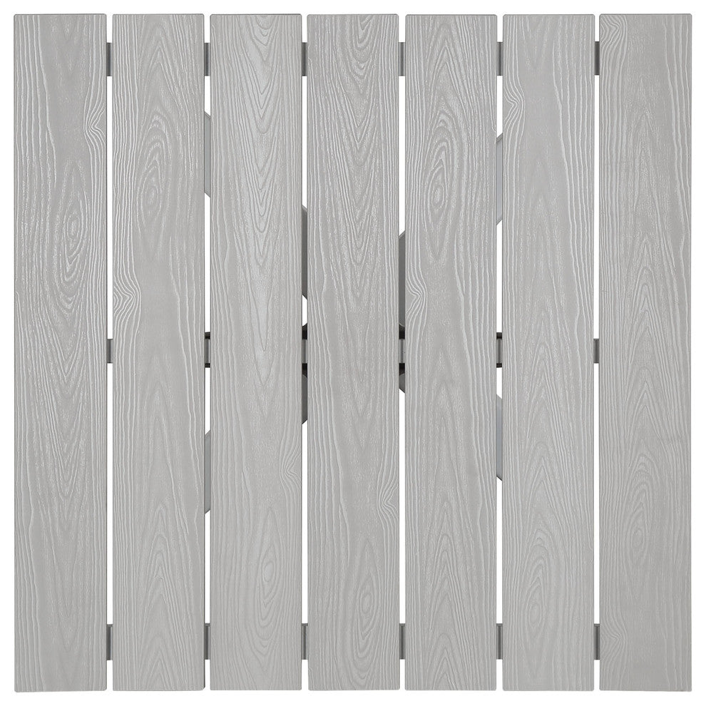 Maine 28 Outdoor Patio Dining Table, White Light Gray
