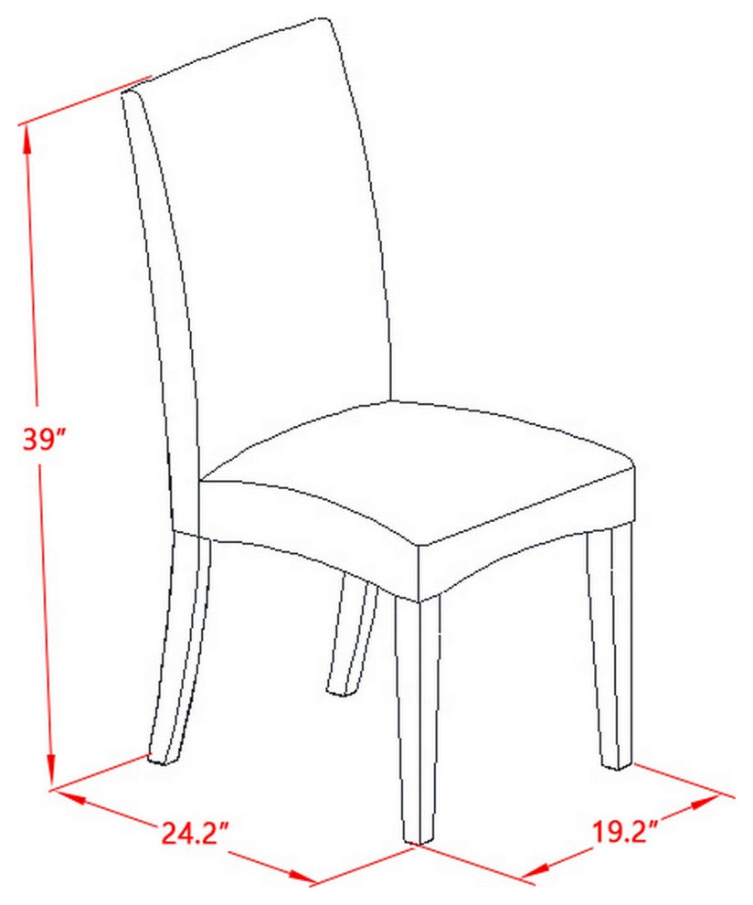Parson Chair With Mahogany Finish Leg And Linen Fabric- Cream Color - Set Of 2