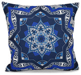 Shawl, Geometric Print Pillow, Navy Blue, 16"x16"