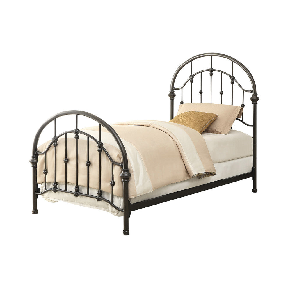 Twin Size Metal Bed Dark Bronze