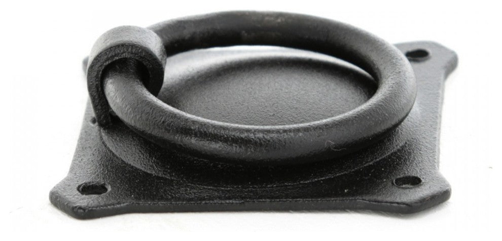 Black Wrought Iron Mission Style Ring Cabinet Pull Swing Handles 2in Set of 4