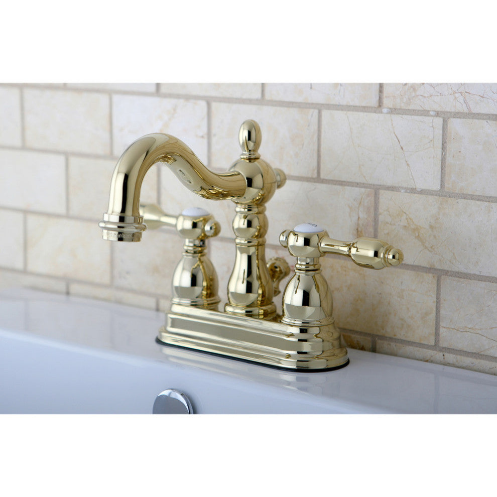 Kingston Brass 4" Centerset Bathroom Faucet, Polished Brass