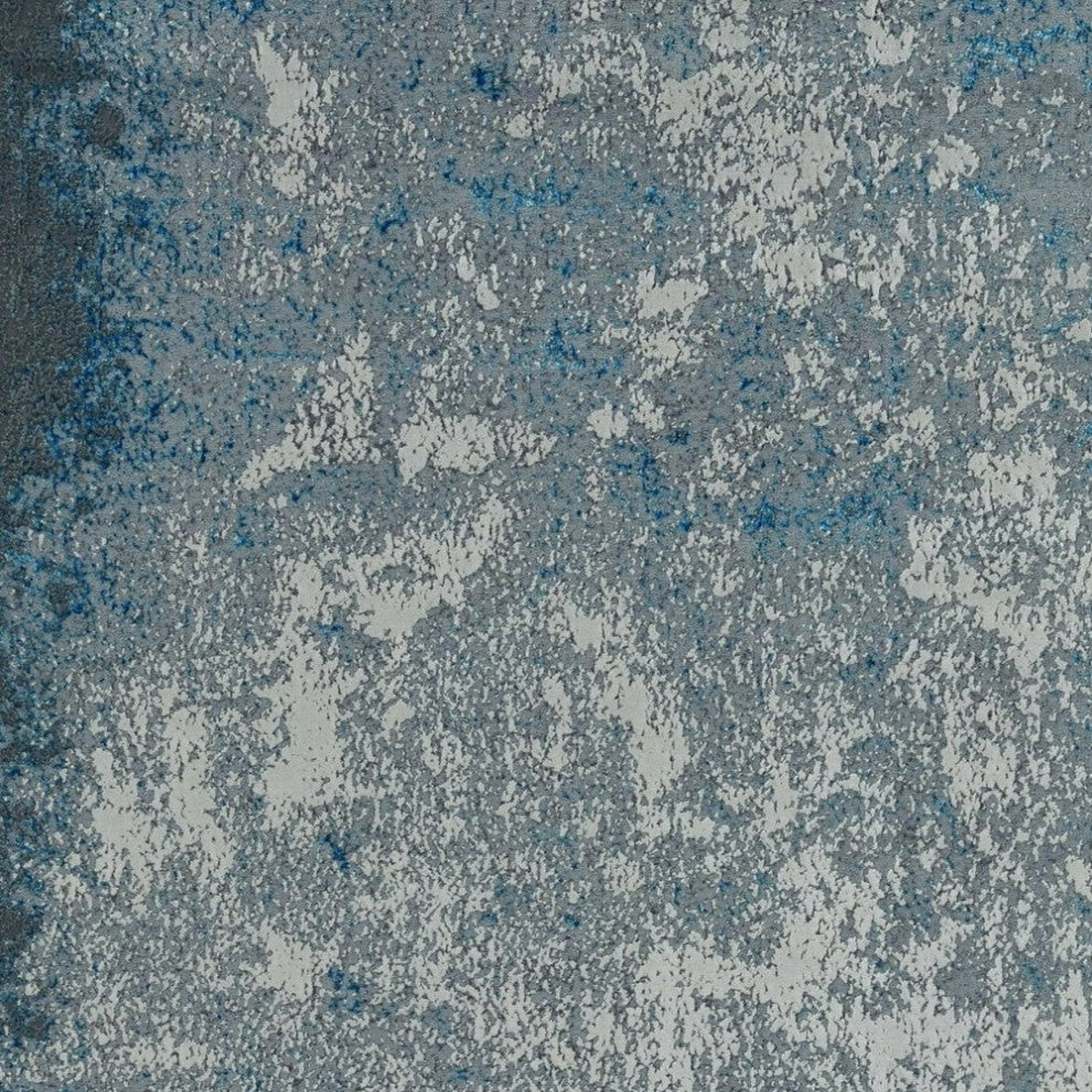8'x11' Blue and Silver Abstract Area Rug