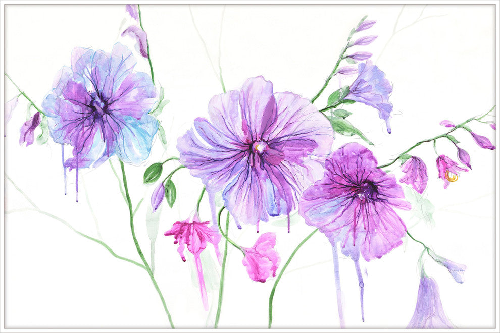 "Luminous Blossoms I" by Julie Joy Floater Framed Print Canvas, 36x24