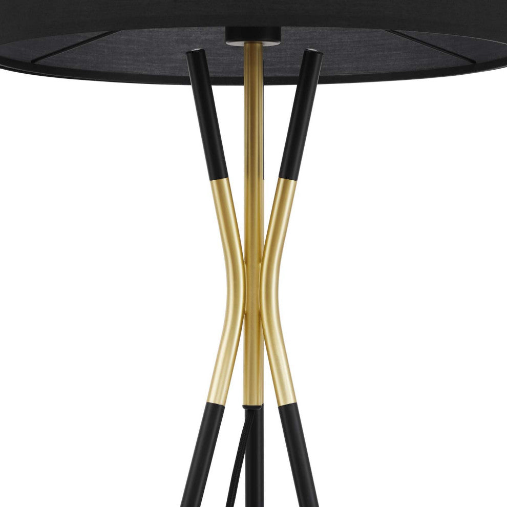 Floor Lamp Light, Black, Metal, Modern, Mid Century Cafe Bistro Hospitality