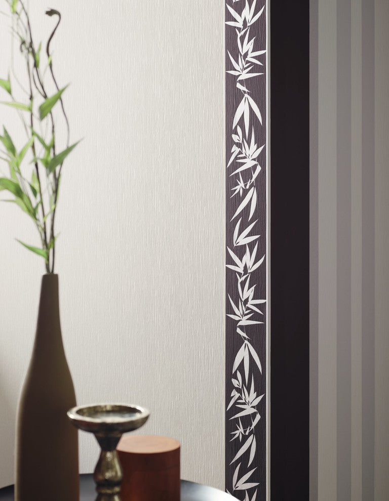 Jette2, Grass Textured Embossed Bamboo Natural White Wallpaper Roll