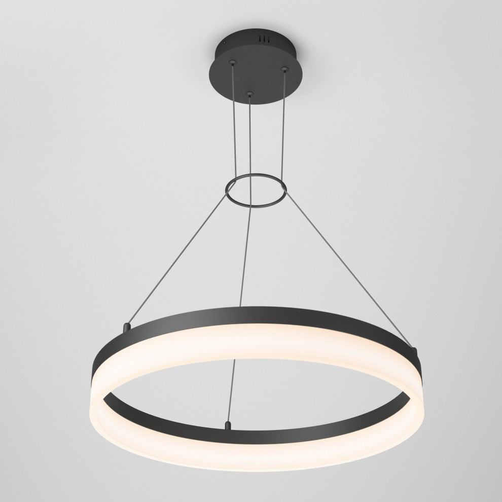 Artika Optical Ring LED Pendant Ceiling Light, Black - Multiple CCT