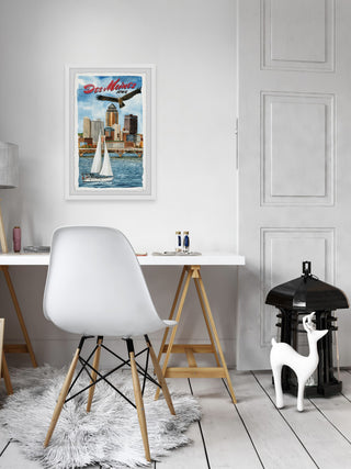 "Des Moines" Framed Painting Print, 16x24