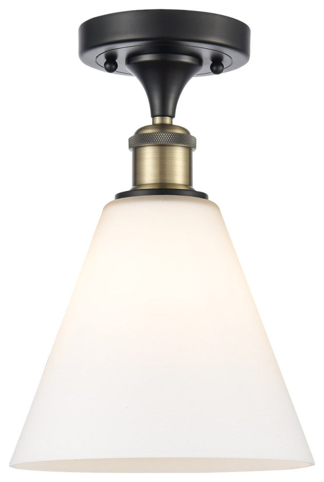 Innovations 516-1C-BAB-GBC-81-LED 1 Light Semi-Flush Mount, Black Antique Brass