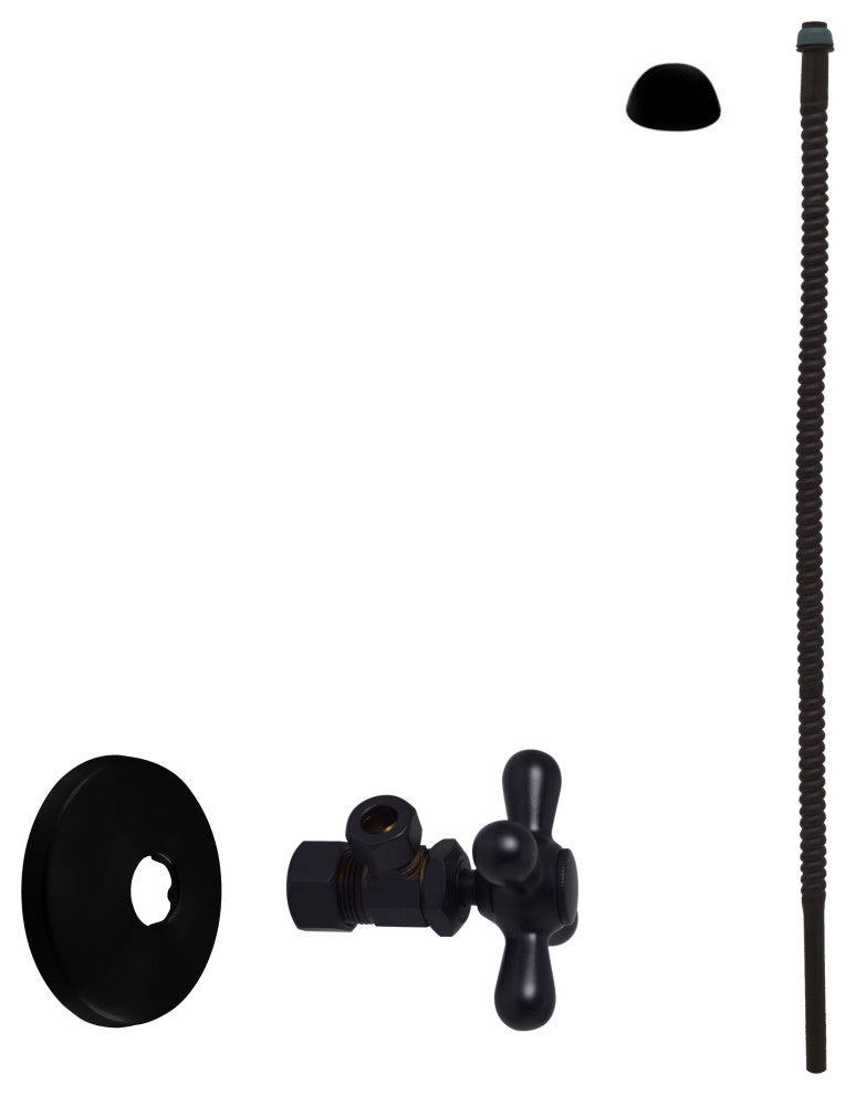 Supply Kit - 5/8" Od X 3/8" Od X 20" Corrugated In Oil Rubbed Bronze, Powder Coated Flat Black