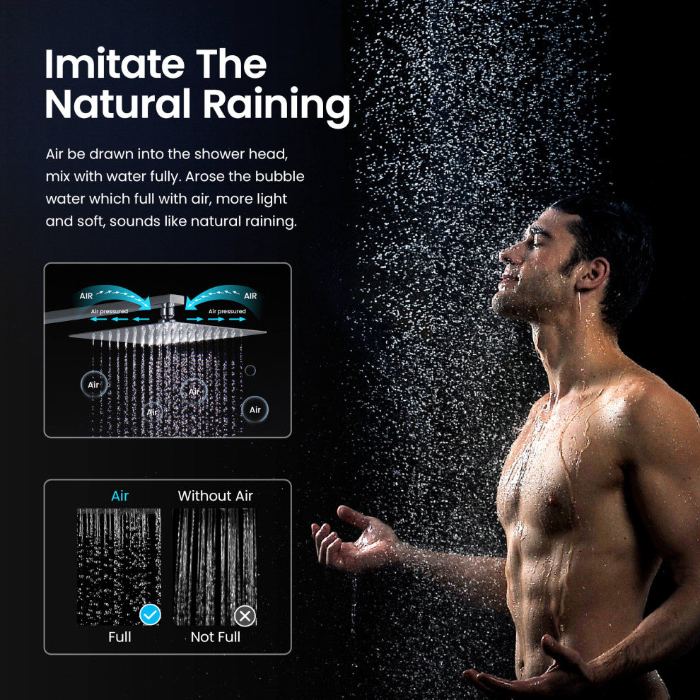 Cube Pressure 3-Function Shower System, Rough-In Valve, Chrome