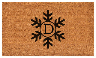 Calloway Mills Snowflake Monogram Doormat, 36"x72", Letter D