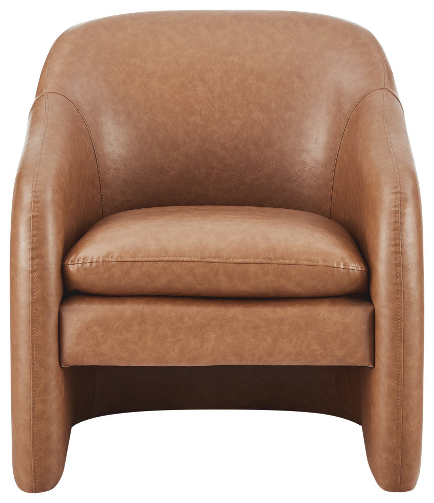 Zella PU Accent Arm Chair, Vintage Cider