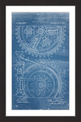 "Gears 1912 Blueprint" Framed Painting Print