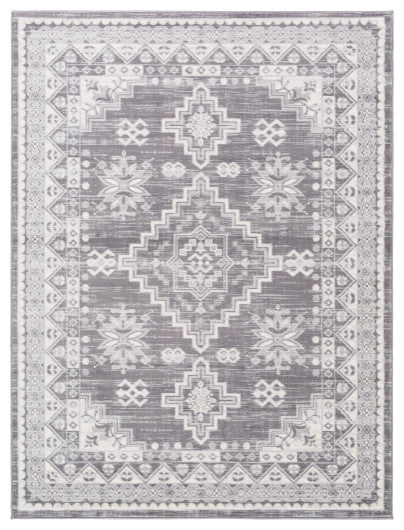 Surya Roma ROM-2321 9'x12'3" Rug, Medium Gray/Light Gray/White