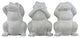 Cement Standing Frog No Evil, 3-Piece Set