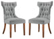 2 Pack Dining Chair, Padded Seat & Diamond Tufted Hourglass Back, Gray