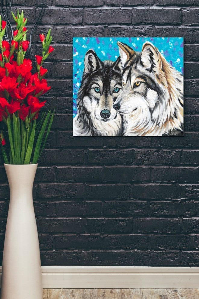 Grey Wolf I' by Carolee Vitaletti Giclee Canvas Wall Art, 30"x26"