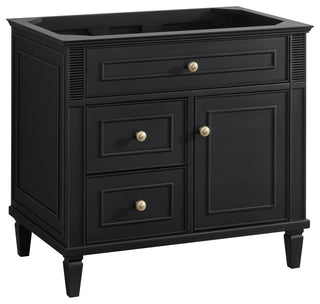 Lorelai 36" Single Vanity, Black Onyx, 3 CM White Zeus Top