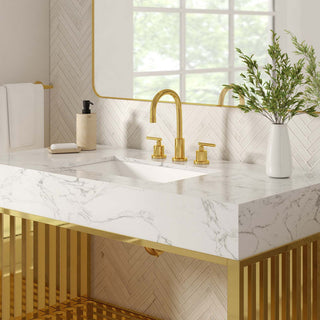 Gridiron Bathroom Vanity, White Gold