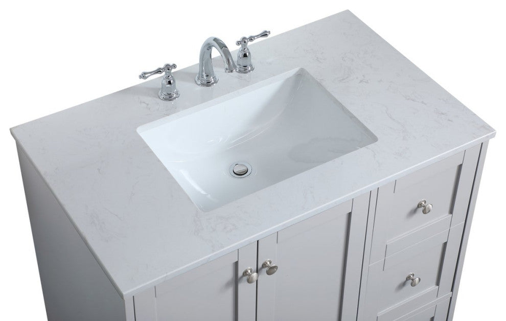 22" Traditional Grey-Light Bathroom Vanity