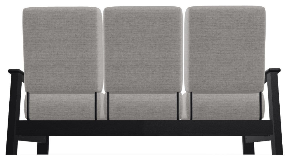 Leeward Deep Seat 3-Seat Outdoor Sofa, Graystone/Black