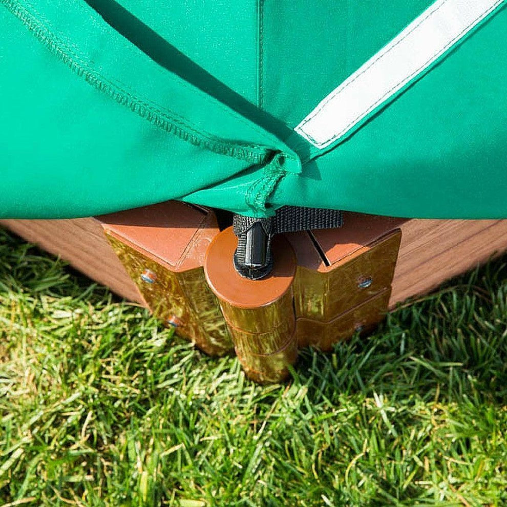 Two Inch Series 4ft.x4ft.x11" Composite Square Sandbox Kit With Canopy/Cover