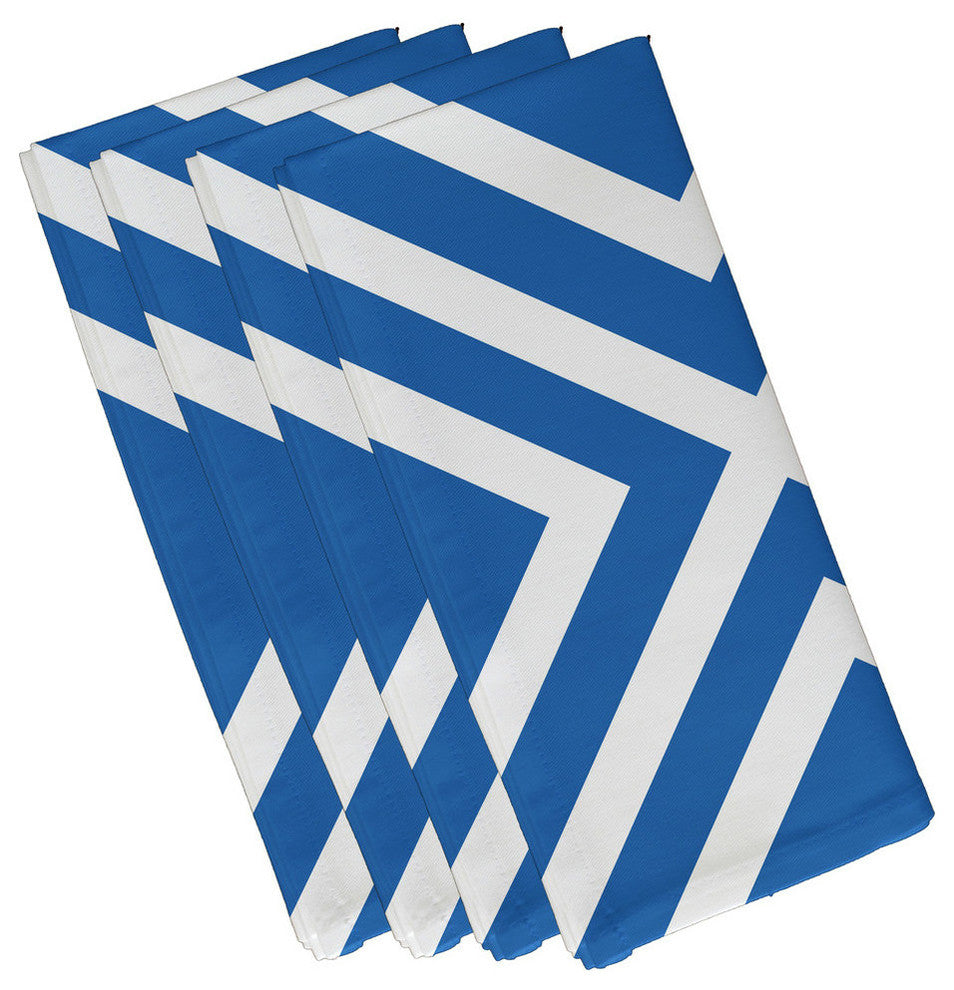 "x" Marks The Spot Stripes Print Napkin, Azure, Set of 4
