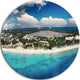 Caribbean Coast Tropical Panorama, Seascape Disc Metal Wall Art, 36"
