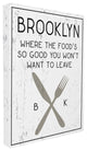 Brooklyn Food You Wont Want to Leave, 30"x40", Stretched Canvas Wall Art