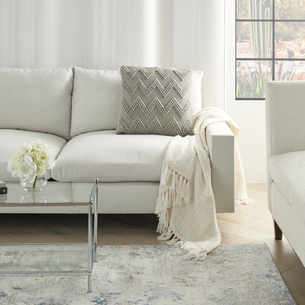Mina Victory DC173 Throw Pillow, Light Grey, 20" x 20"