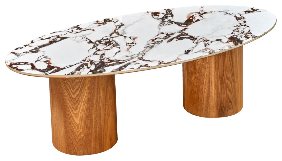 Tamara Marble Ceramic Oval Coffee Table