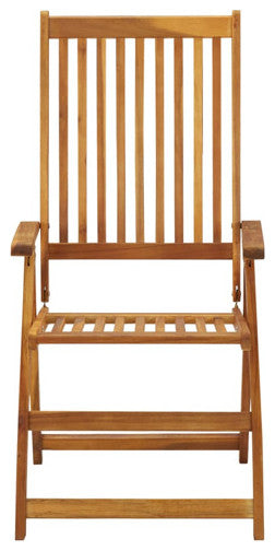 vidaXL Patio Folding Chairs 8 Pcs Camping Garden Lawn Chair Solid Wood Acacia