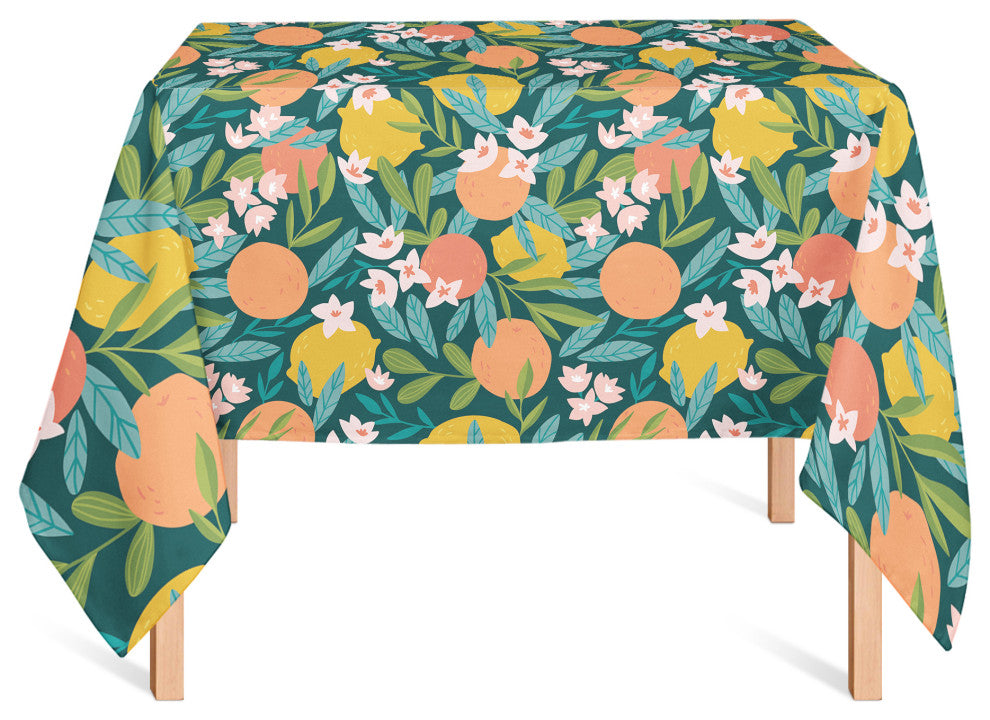 Citrus Fruit Teal 2 58x58 Tablecloth