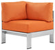 Silver Orange Shore Outdoor Patio Aluminum Corner Sofa