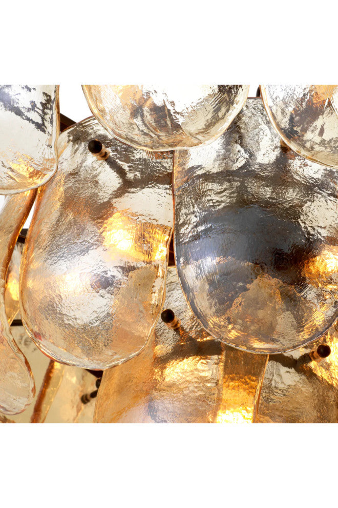 Glass Sheets Tiered Chandelier, Eichholtz Gustave, Champagne