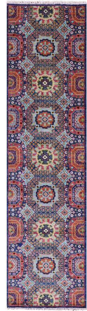 2' 7" X 10' 0" Mamluk Hand-Knotted Wool Runner Rug - Q15912