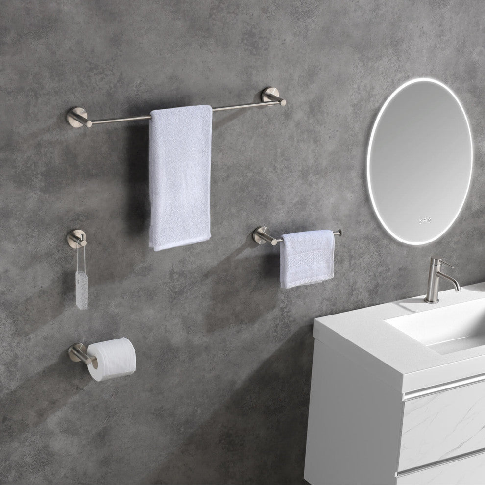 Circular 4 Piece Hardware Set, Brush Nickel