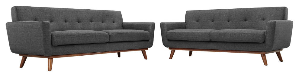 Modway Engage Loveseat and Sofa Set of 2, Gray