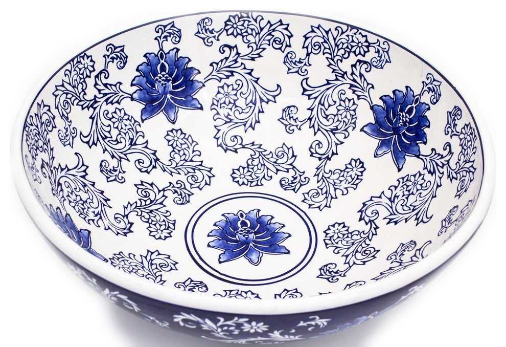 Claybarn Blue Garden Decorative Fruit Bowl