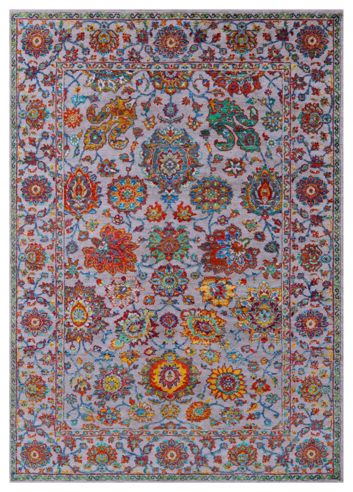 Hand Knotted Wool & Silk Persian Rug 6' 3" X 9' 1" - Q14930