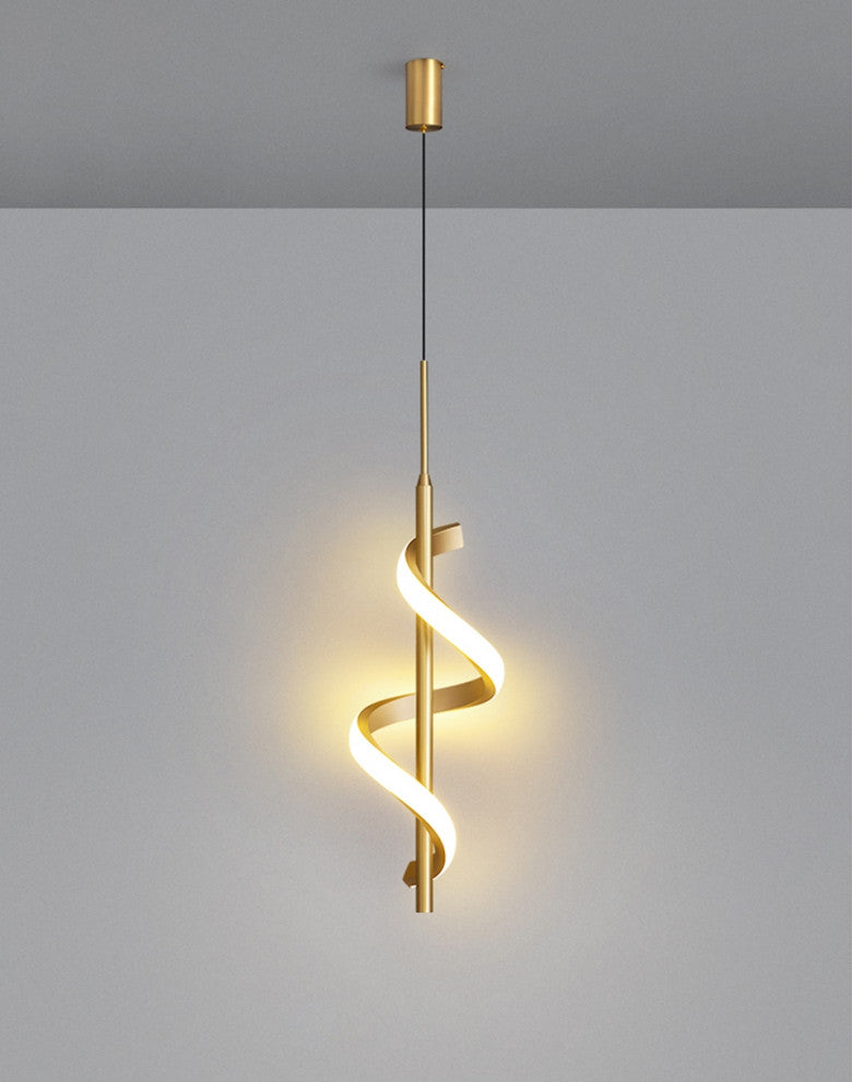 MIRODEMIÂ® Tovo San Giacomo | Ribbon Design Chandelier for Bedroom, Gold, A, Cool Light