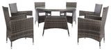 Safavieh Challe Dining Set, Grey Brown / White