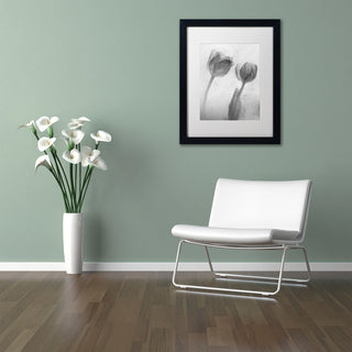 'Flowers on Ice-1' Matted Framed Canvas Art by Moises Levy