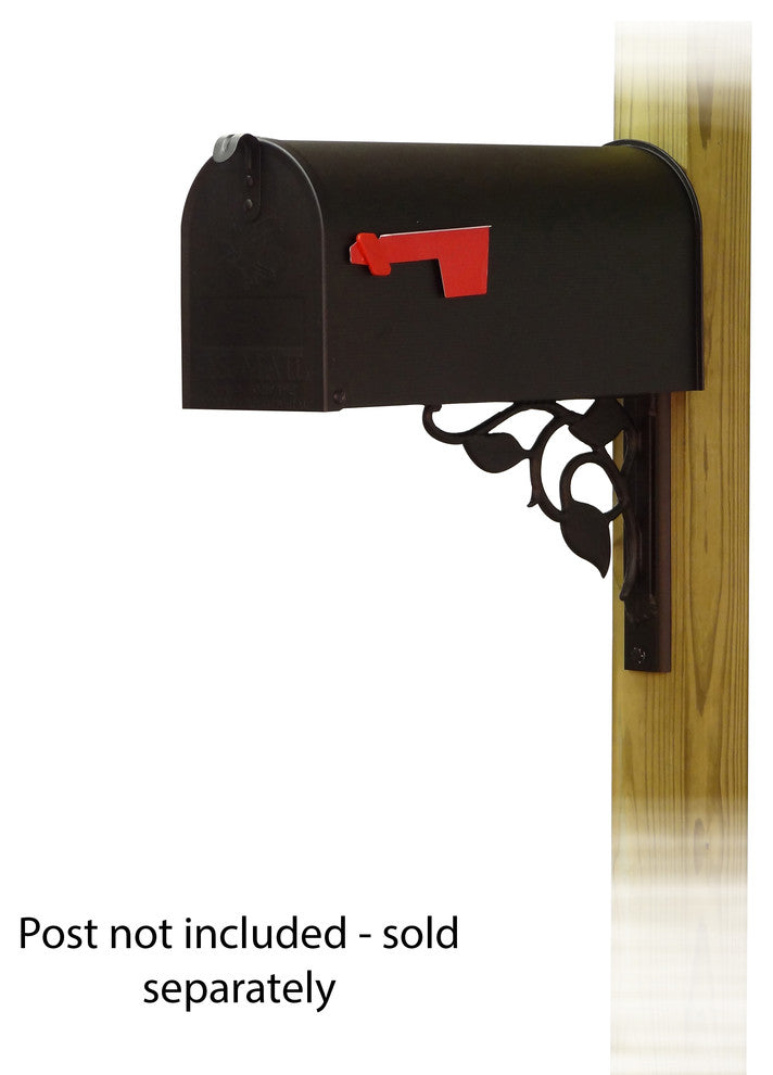 Standard Steel Mailbox With Floral Front Single Mailbox Mounting Bracket