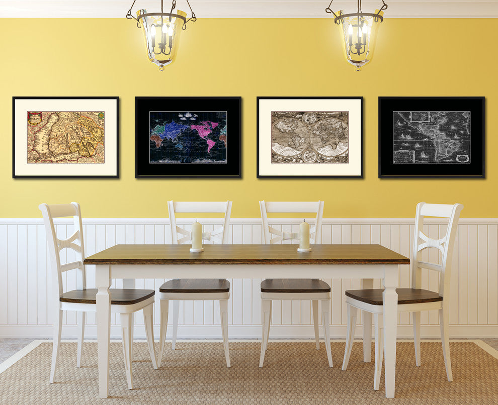 Finland Centuries Map Print On Canvas With Black Frame, 16" X 21"