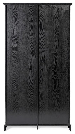Harrison 36" Wide Rustic Bookcase with Sliding Barn Door & Adjustable Shelves, Black