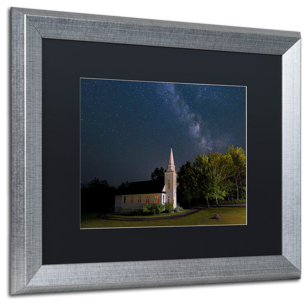 Michael Blanchette 'Chapel Lights' Art, Silver Frame, Black Mat, 20x16