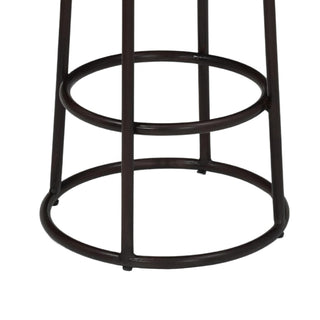 24" Mango Wood Counter Height Barstool With Iron Base Brown And Black